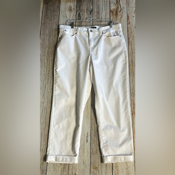 EUC TALBOTS White Boyfriend Jeans 14 - Picture 1 of 8